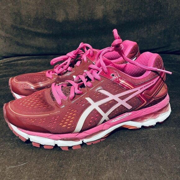 ASICS GEL Kayano 22 Womens Running Shoes Pink Rust Red Size 7 US 38 EUR Medium - Picture 3 of 11